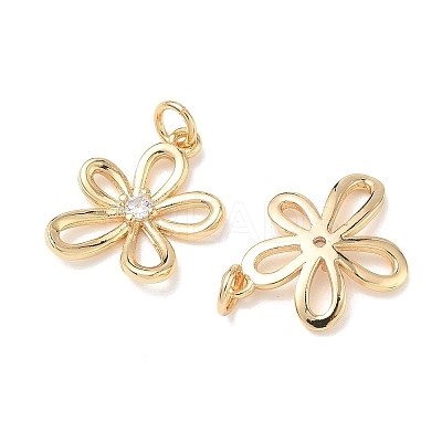 SHEGRACE Brass Micro Pave Clear Cubic Zirconia Pendants XGRQ3P951-630G-1