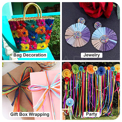 10 Rolls 10 Colors Raffia Natural Rope OCOR-TA0002-25-1