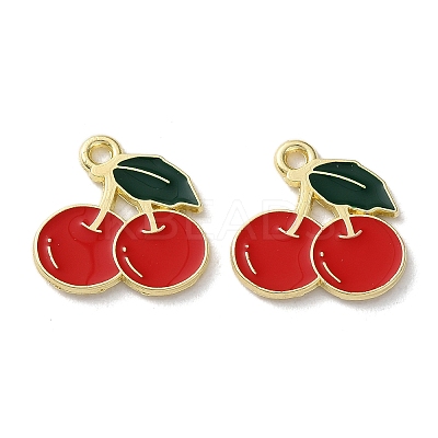 Fruit Alloy Enamel Charms PALLOY-S058-01LG-10-1