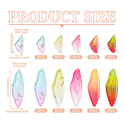 20Pcs 10 Styles Transparent Resin Big Pendants RESI-TA0003-25D-1
