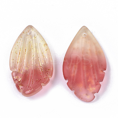 Two Tone Transparent Spray Painted Glass Pendants GLAA-T017-03A-B03-1