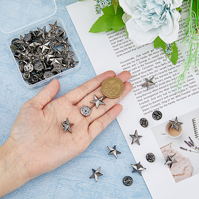 24Pcs Alloy Star Lapel Pin Brooches JEWB-FH0001-37B-1