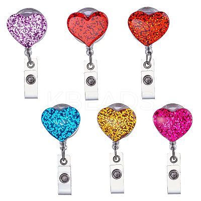 12Pcs 6 Colors Resin Badge Reels HJEW-NB00318-1