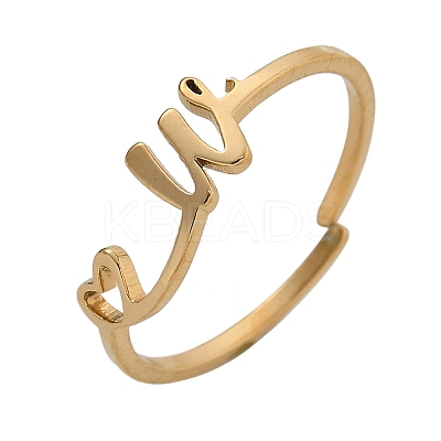 304 Stainless Steel Cuff Rings for Women RJEW-D285-01G-W-1