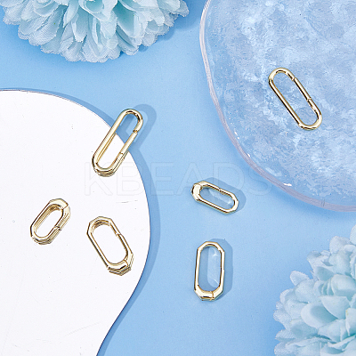 6Pcs 3 Styles Brass Spring Gate Rings KK-DC0004-94-1