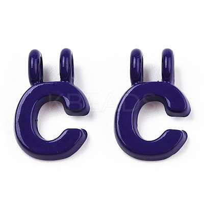 Rack Plating Spray Painted Alloy 2-Loop Link Pendants PALLOY-N176-01C-1