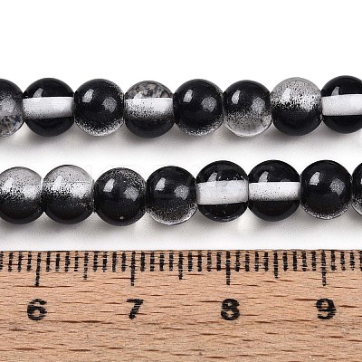 Baking Paint Transparent Glass Beads Strands DGLA-N011-6mm-10-1