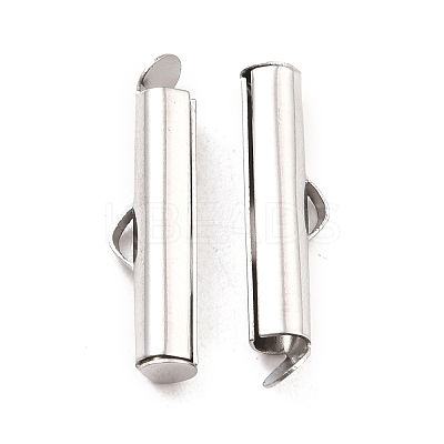 Non-Tarnish 304 Stainless Steel Slide On End Clasp Tubes STAS-C044-08B-P-1
