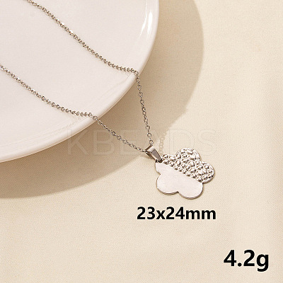 304 Stainless Steel Flower Pendant Necklace for Women SM6724-5-1