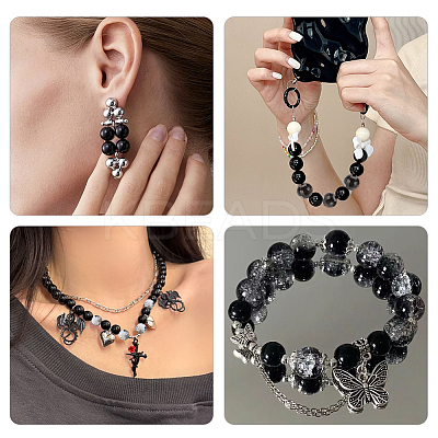 375Pcs 15 Styles DIY Jewerly Round Bead Kits DIY-AR0004-63-1