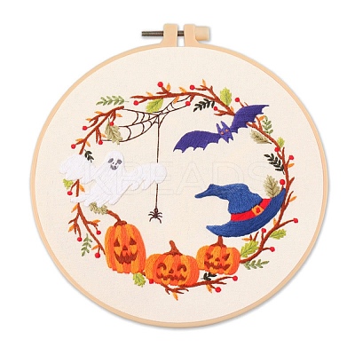 Halloween Themed DIY Embroidery Sets DIY-P021-A06-1