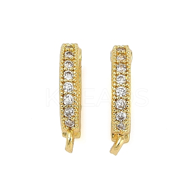 Oval Brass Micro Pave Clear Cubic Zirconia Fold Over Clasps KK-H202-12G-1