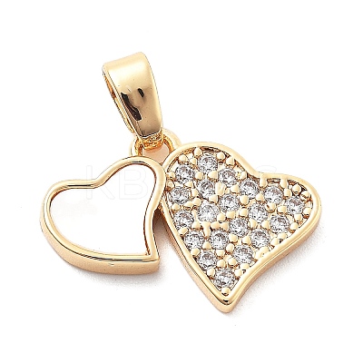 Brass Micro Pave Cubic Zirconia Pendants KK-L222-018G-1