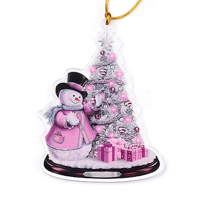 Acrylic Christmas Tree Pendant Decoration HJEW-Q010-01E-1