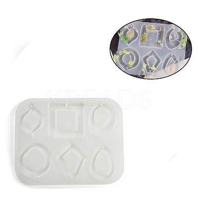 Square Teardrop Oval DIY Pendant Silicone Molds DIY-E072-04A-1