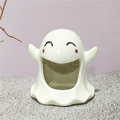 Halloween Theme Porcelain Candle Holder CAND-PW0007-005D-1