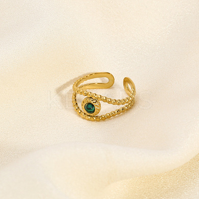 Vintage Synthetic Malachite Eye Ring ED3858-2-1