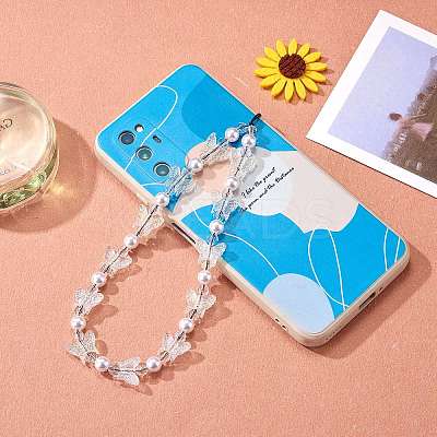 Acrylic Beaded Phone Lanyard HJEW-SW00017-04-1