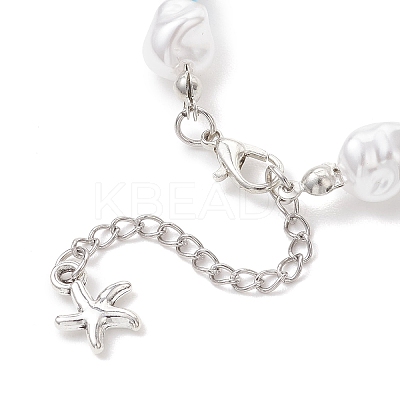 Synthetic Turquoise & Plastic Imitation Pearl & Glass Seed Bead Bracelets for Women BJEW-JB13227-1