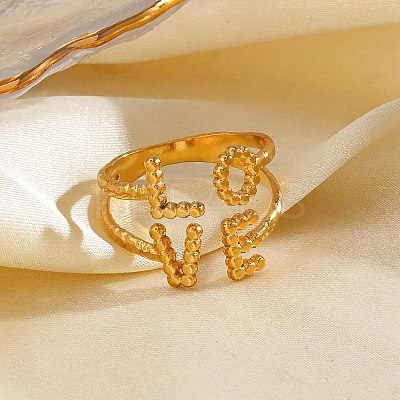 304 Stainless Steel Open Cuff Rings for Women LS-RJEW-K303-05G-1