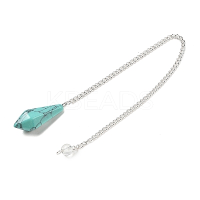 Synthetic Turquoise Cone Pointed Dowsing Pendulums G-A249-02S-05-1