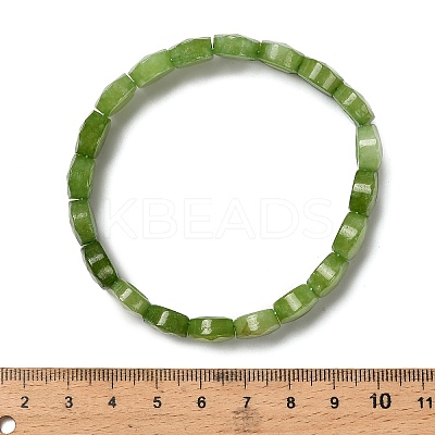 Oval Natural Malaysia Jade Beaded Stretch Bracelets G-P589-02A-06-1