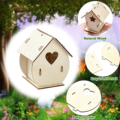 6 Sets 6 Styles DIY Bird's Nest Box WOOD-CJC0019-30-1