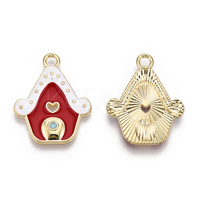 Rack Plating Alloy Enamel Pendants ENAM-N055-154-1