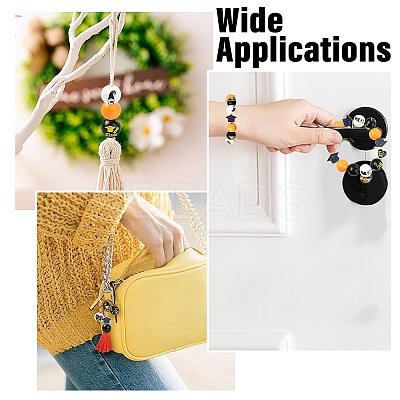 Graduation Season Theme DIY Round Natural Wood Beads & Jute Cord Pendant Making Kits DIY-CJ0002-71-1