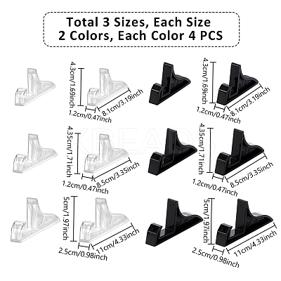 24Pcs 6 Styles Transparent Acrylic Display Holder for Photo Frame ODIS-GA0001-61-1