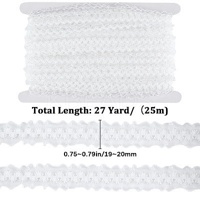 25M Nylon Elastic Pleated Lace Trim OCOR-CY0001-13A-1