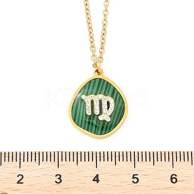 304 Stainless Steel Micro Pave Cubic Zirconia constellation Pendant Necklaces NJEW-R021-01G-08-1