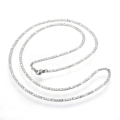Tarnish Resistant 304 Stainless Steel Figaro Chain Necklaces LS-STAS-F034-06P-1