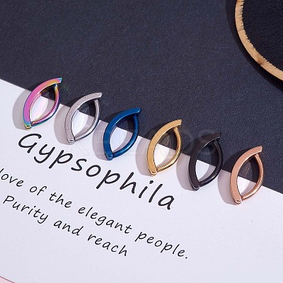 6Pcs 6 Color 304 Stainless Steel Curved Belly Ring Hoop JX496A-02-1
