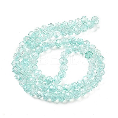 Transparent Crackle Glass Beads Strands CCG-L050-01B-07-1