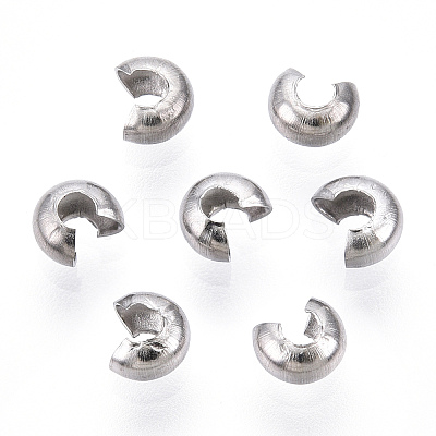 Non-Tarnish 304 Stainless Steel Crimp Beads Covers STAS-S117-011A-1