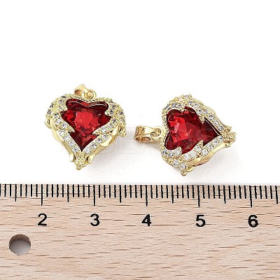 Rack Plating Real 18K Gold Plated Brass Micro Pave Cubic Zirconia Pendants KK-G482-01G-02-1