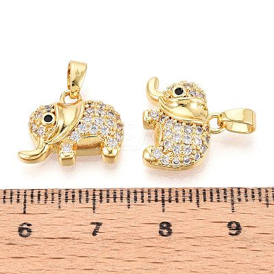 Brass Micro Pave Cubic Zirconia Pendants KK-N257-61G-1