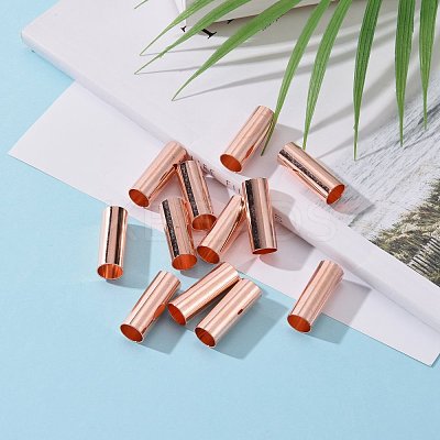 Brass Tube Beads KK-E774-81RG-1