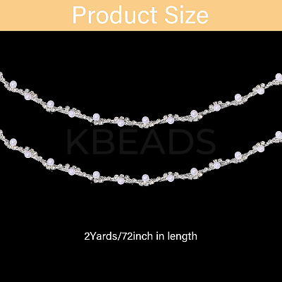 1 Yard Brass Crystal Rhinestone Cup Chain with Imitation Pearl OCOR-GL0001-08B-1
