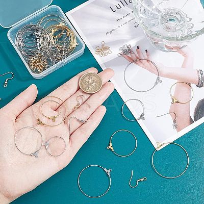 DIY Wire Wrap Ring Dangle Earring Making Kit DIY-UN0003-65-1
