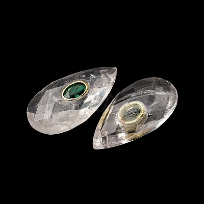 Natural Quartz Crystal Pendants G-P586-01G-10-1