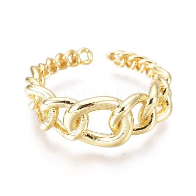 Adjustable Brass Cuff Rings RJEW-G104-10G-1