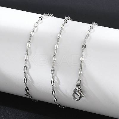Non-Tarnish 304 Stainless Steel Dapped Chain Necklace for Men Women LS-NJEW-E076-02P-1