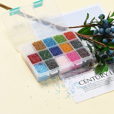 375G 15 Colors Glass Seed Beads SEED-JP0004-05-2mm-1