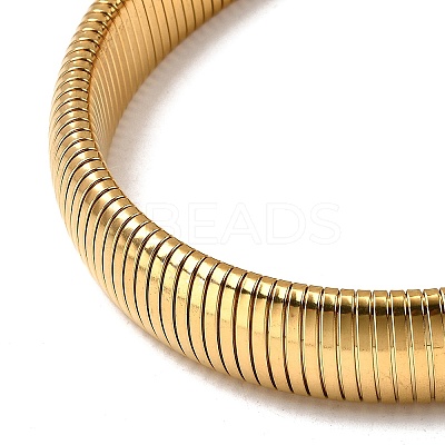 Ion Plating(IP) 304 Stainless Steel Flat Snake Chain Necklaces for Women NJEW-U049-01G-03-1