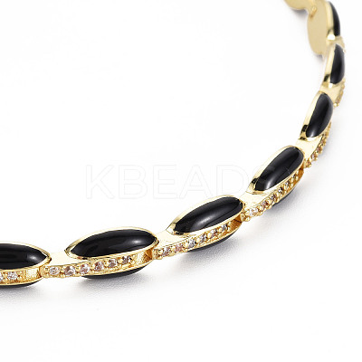 Brass Micro Pave Cubic Zirconia Link Tennis Necklaces for Women NJEW-T013-01G-04-1
