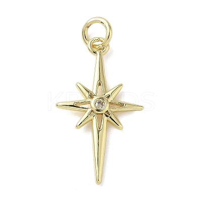 Brass Micro Pave Cubic Zirconia Pendants KK-L248-07G-04-1