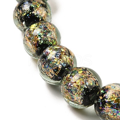 Handmade Dichroic Foil Glass Beads Strands DICH-U001-05H-1