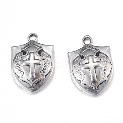 Tibetan Style Alloy Pendants X-TIBEP-Q062-14AS-RS-1